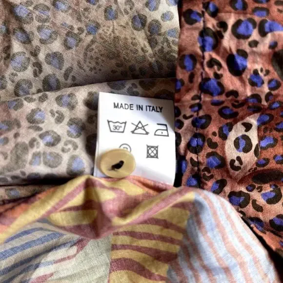 Miki Thumb Multicolor Cotton Button Front Shirt Leopard & Leaf Print - XL - Picture 7 of 10